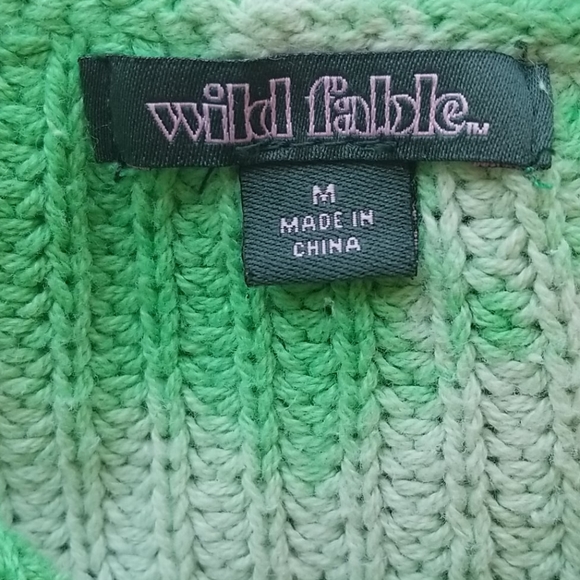 Wild Fable Tie Dye Green Knit Sweater, M - Picture 6 of 8